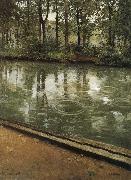 Riverside through the rain Gustave Caillebotte